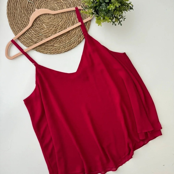 Torrid Sophie Sunwashed Raspberry Chiffon Double Layer Cami Size 3 - Picture 2 of 11
